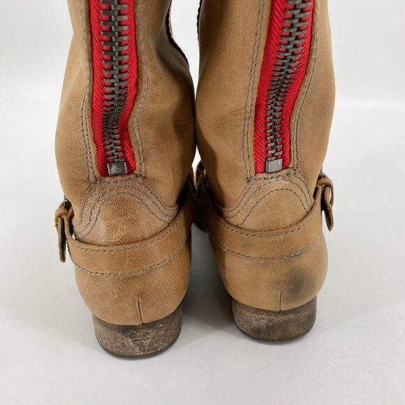 Steve Madden Tan Leather Round Toe Heeled Boots | Size 8.5 - Picture 3 of 7